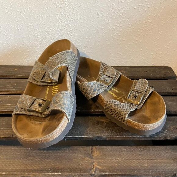 Papillio By Birkenstock Arizona Snakeskin Pattern Slip On Sandals Size 36/US 5.5 - Picture 2 of 6